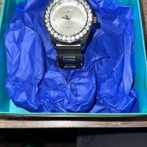Armitron Silver and Black Watch with Crystal Accents New without tags